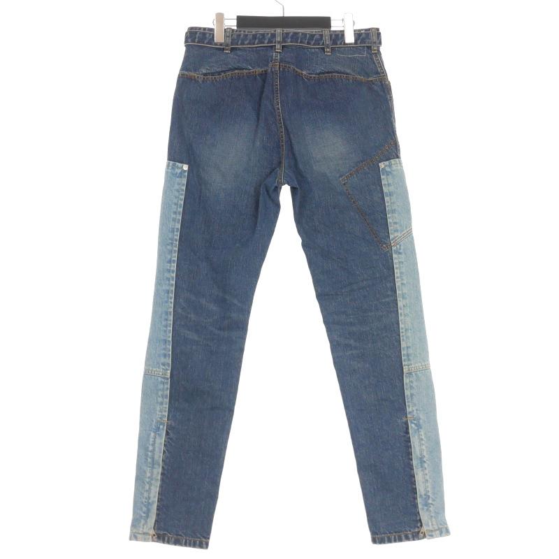 sacai サカイ ベルテッド デニムパンツ ジーンズ インディゴ M sacai 【値下げ】sacai ベルテッドデニムパンツ SCM-081