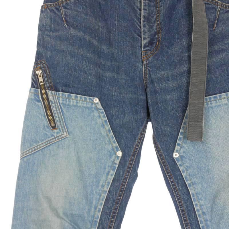 sacai サカイ ベルテッド デニムパンツ ジーンズ インディゴ M sacai 【値下げ】sacai ベルテッドデニムパンツ SCM-081