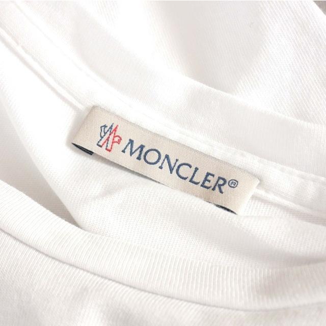 【中古】モンクレール MONCLER バックロゴ クルーネックTシャツ カットソー 半袖 XS ホワイト 白 E20938091650 V8094 MONCLER（モンクレール） バックロゴ クルーネックTシャツ カットソー