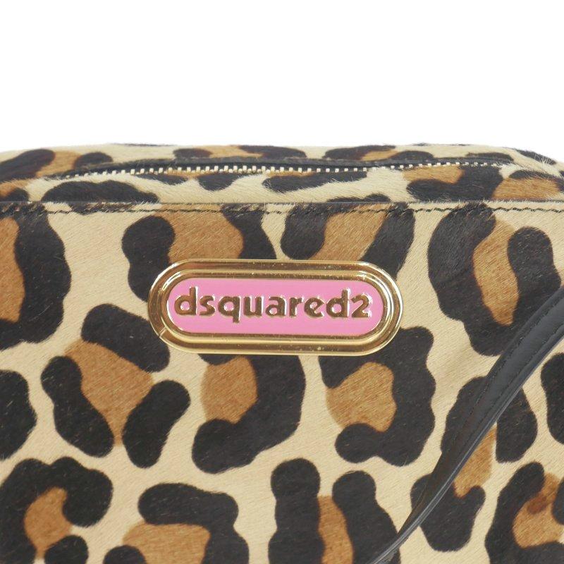 【中古】未使用品 ディースクエアード DSQUARED2 23AW レオパード ショルダーバッグ 鞄 UNI ベージュ/ブラウン DSQUARED2（ディースクエアード） 未使用品 DSQUARED2 23AW レオパード