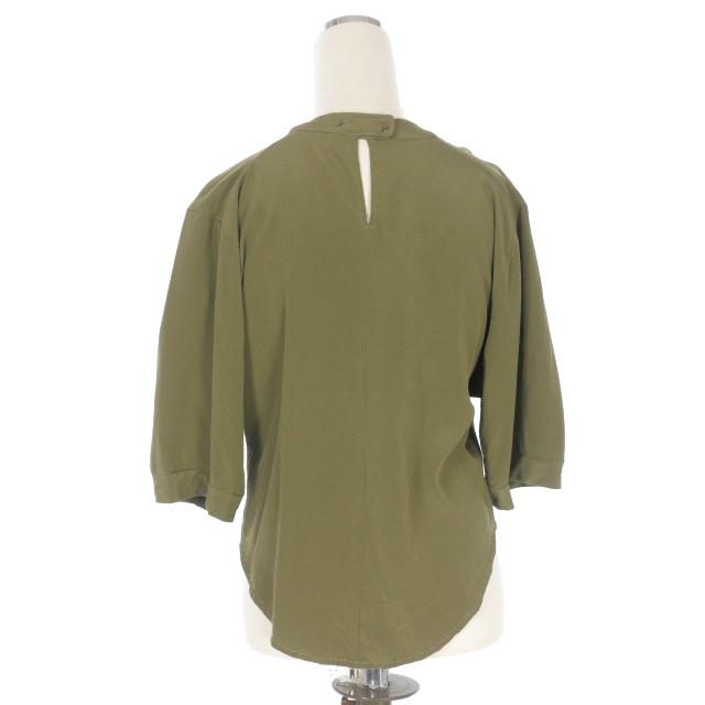 【中古】フォトコピュー PHOTOCOPIEU シルクカットソー ブラウス 半袖 36 カーキ 緑 201MRE レディース フォトコピュー PHOTOCOPIEU シルクカットソー ブラウス 半袖 36