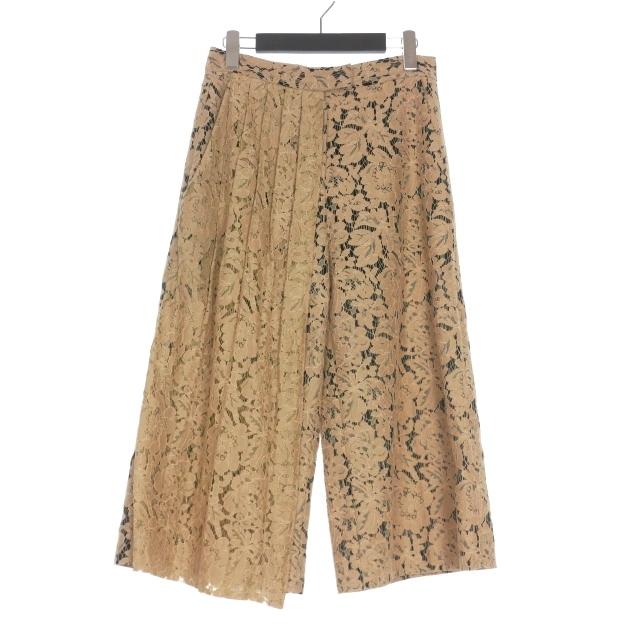 【中古】エムエスジーエム MSGM レース ワイドパンツ スラックス 42 ピンクベージュ 2041MDB07 レディース エムエスジーエム MSGM レース ワイドパンツ スラックス 42 ピンク