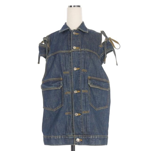ベスト/ジレ Soduk ribbon denim vest スドーク soduk ribon denim vest 肩リボン デニムベスト ジレ