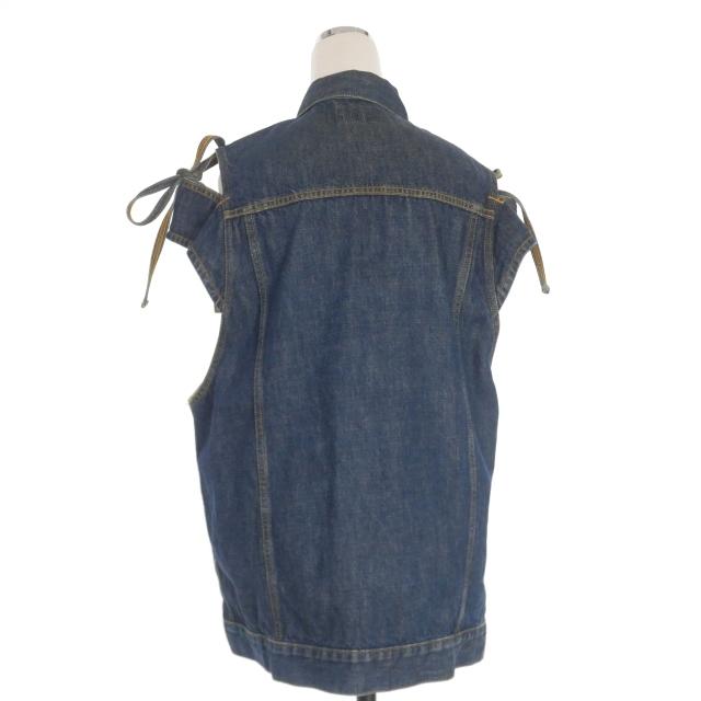 soduk デニムベスト スドーク soduk ribon denim vest 肩リボン デニムベスト ジレ