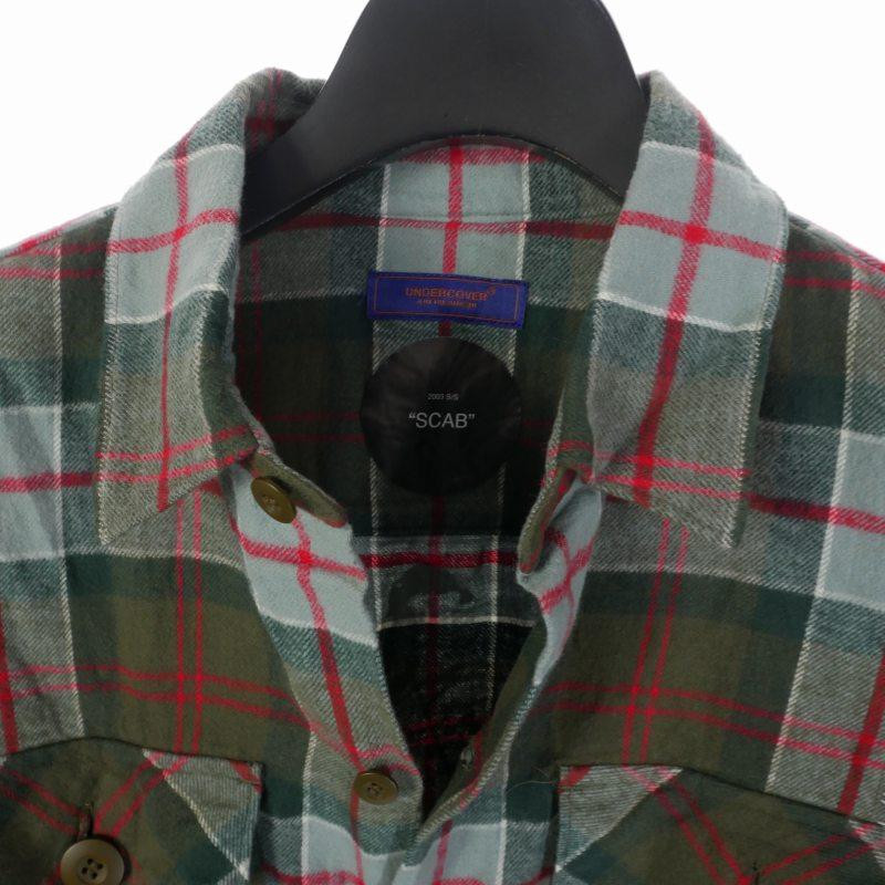 【中古】アンダーカバー UNDERCOVER scab スキャブ 復刻 チェックシャツ 5分袖 1 グレー系 メンズ アンダーカバー UNDERCOVER scab スキャブ 復刻 チェックシャツ 5分袖