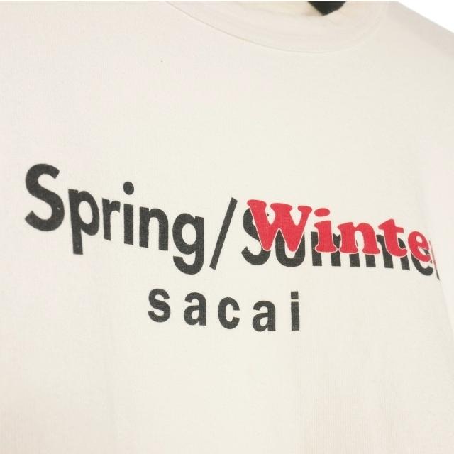 サカイ sacai 19SS S/W サイドジップ ロゴ プリント ショートスリーブ 