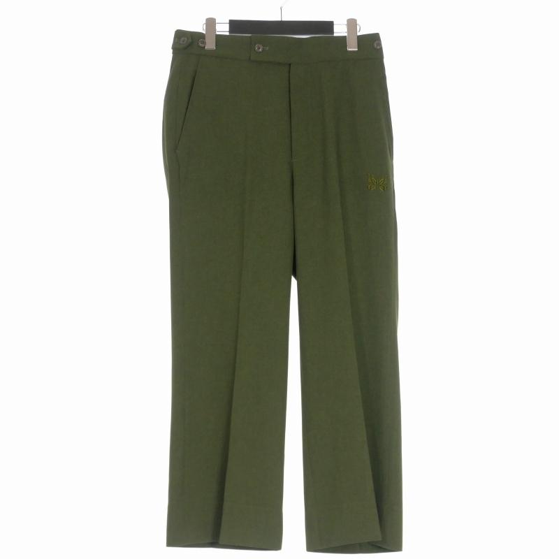 Needles STUDIOUS 別注 黒 緑 ストレート NEEDLES TRACKPANTS 別注STUDIOUS 黒23ss M1