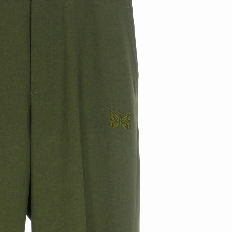 Needles STUDIOUS 別注 黒 緑 ストレート NEEDLES TRACKPANTS 別注STUDIOUS 黒23ss M1