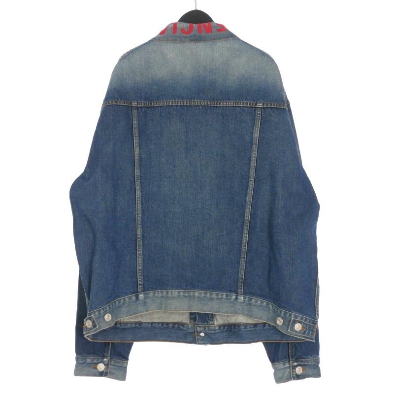 美品】バレンシアガ ネックロゴ オーバーサイズ デニムジャケット