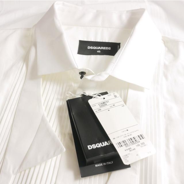 【中古】未使用品 ディースクエアード DSQUARED2 23AW Oversize SHIrt オーバーサイズシャツ ドレスシャツ 長袖 46 ホワイト DSQUARED2（ディースクエアード） 未使用品 DSQUARED2 23AW Oversize