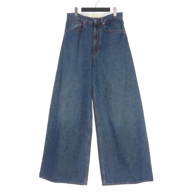 未使用品 イーアールエル ERL 25SS BAGGY INDIANA DISTRESSED JEANS
