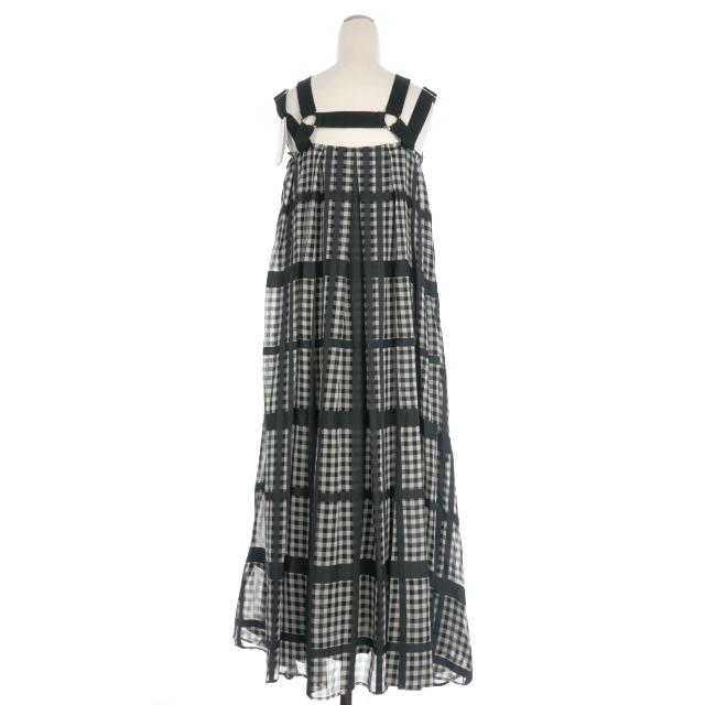 未使用品 チカキサダ Chika kisada ギンガムチェック ロングワンピース