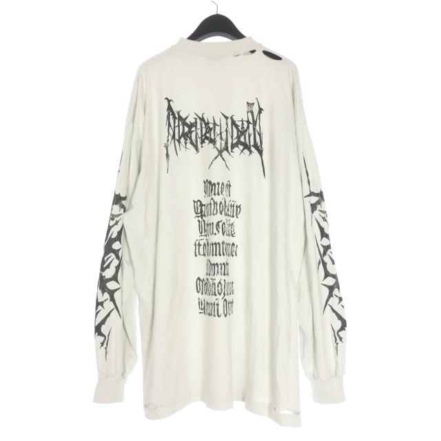 新品タグ付✨️24AW バレンシアガ デストロイ加工 メタルロゴ XL相当 BALENCIAGA（バレンシアガ） BALENCIAGA 24AW デストロイ加工