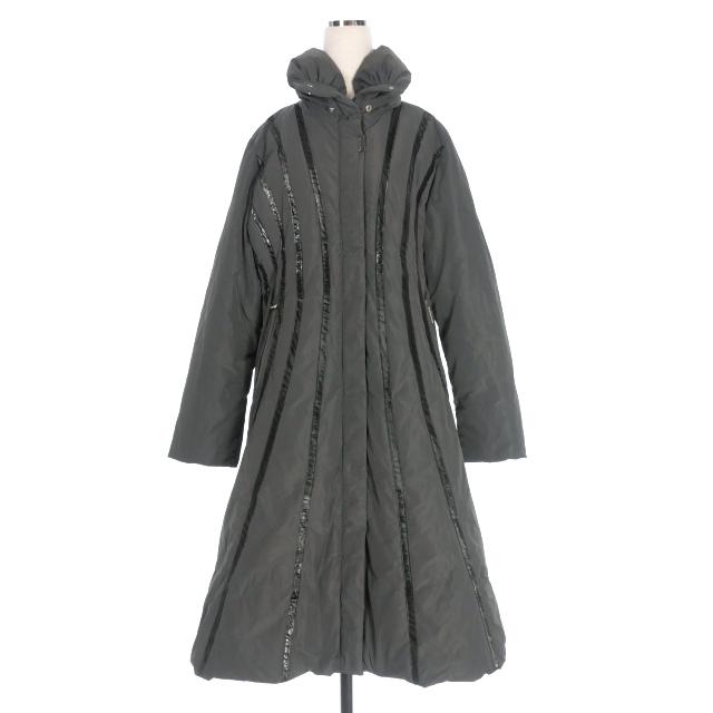 【中古】バルマン BALMAIN パイピング Aラインダウンコート ジャケット 長袖 M ダークグレー M2092D-105F 国内正規 バルマン BALMAIN パイピング Aラインダウンコート ジャケット 長袖 M