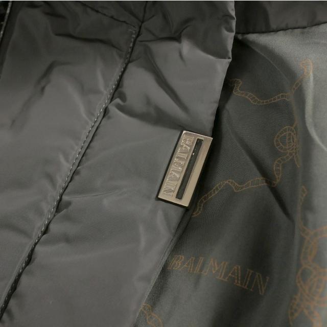【中古】バルマン BALMAIN パイピング Aラインダウンコート ジャケット 長袖 M ダークグレー M2092D-105F 国内正規 バルマン BALMAIN パイピング Aラインダウンコート ジャケット 長袖 M