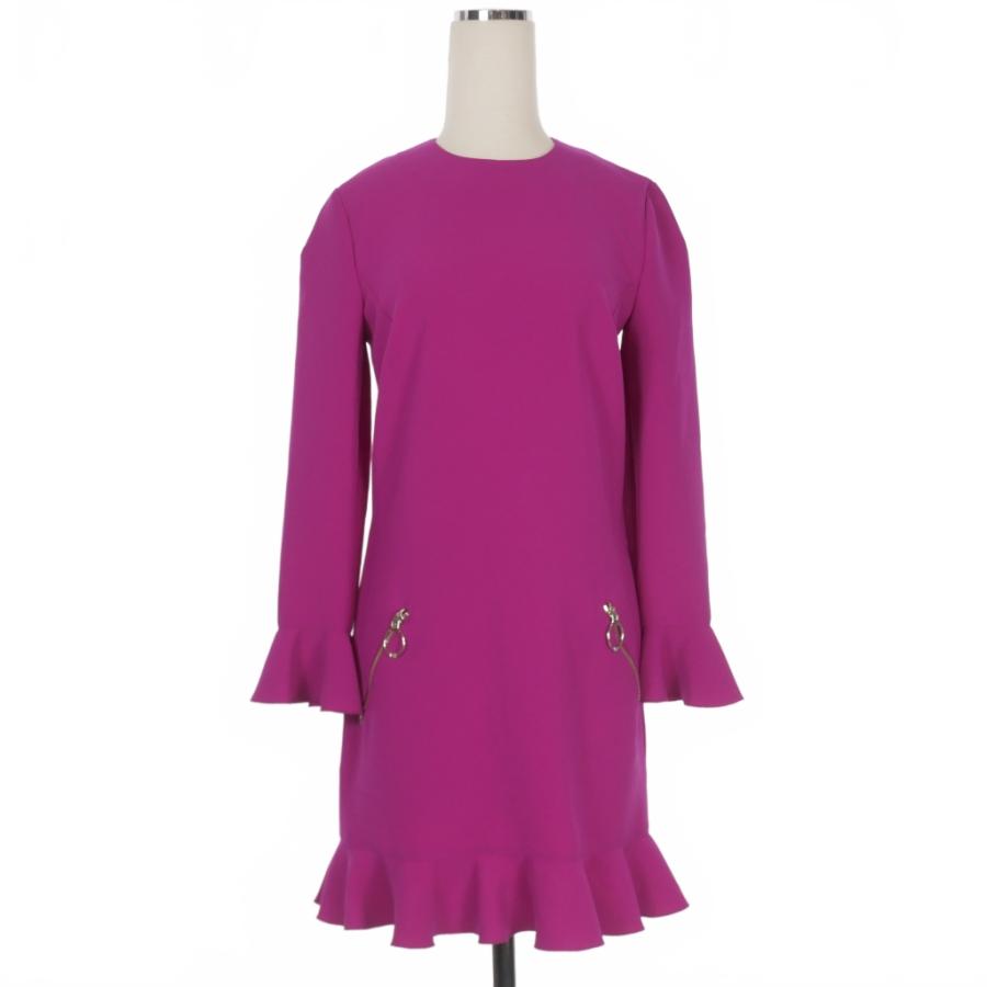 【中古】ディースクエアード DSQUARED2 23AW フリルデザイン ワンピース ドレス 長袖 38 パープル 紫 S75CV0698 DSQUARED2（ディースクエアード） DSQUARED2 23AW フリルデザイン