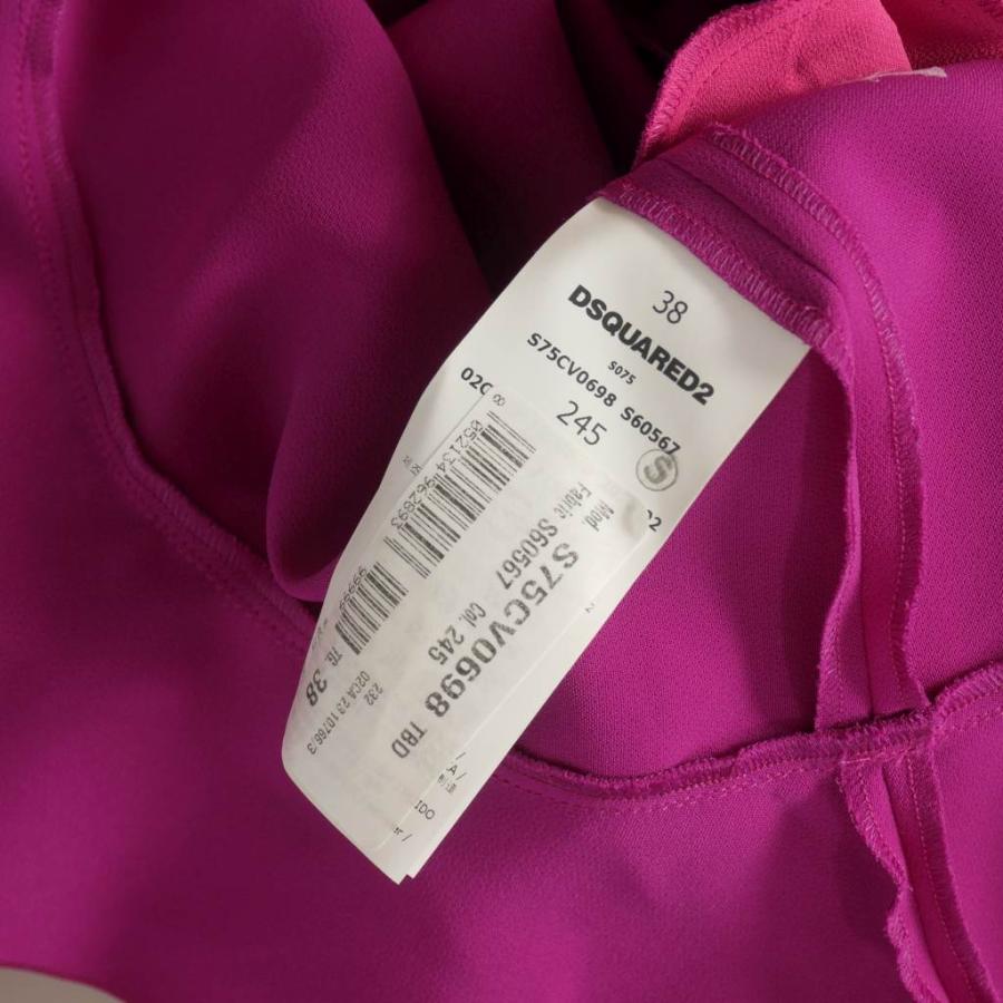 【中古】ディースクエアード DSQUARED2 23AW フリルデザイン ワンピース ドレス 長袖 38 パープル 紫 S75CV0698 DSQUARED2（ディースクエアード） DSQUARED2 23AW フリルデザイン