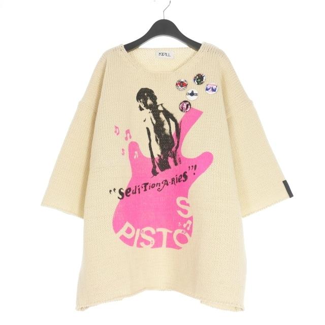 【中古】キディル KIDILL 25AW SEDITIONARIES PULLOVER KNIT プリント プルオーバーニット セーター F ホワイト 白 KL992 メンズ キディル KIDILL 25AW SEDITIONARIES PULLOVER KNIT プリント プル