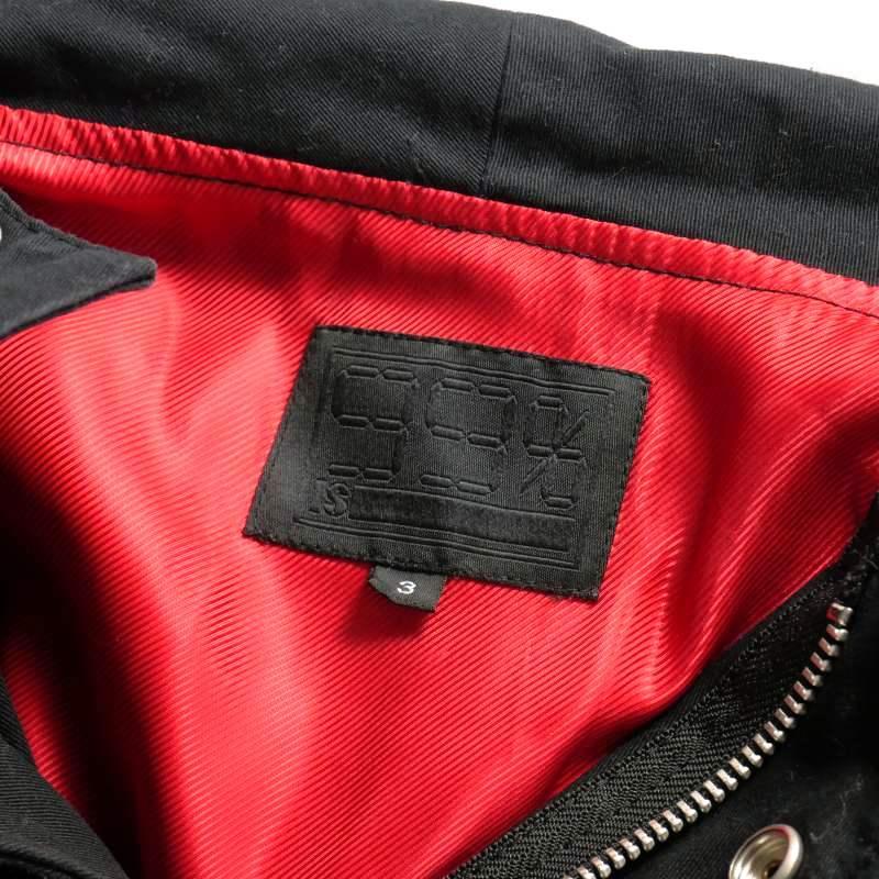 【中古】ナインティナインパーセントイズ 99%IS バックプリント モッズコート ジャケット 3 ブラック 黒 NN08-HC04-A ナインティナインパーセントイズ 99%IS バックプリント モッズコート