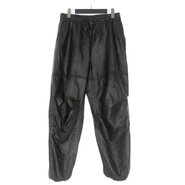 【中古】アレキサンダーワン ALEXANDER WANG ラムスキンレザー トラックパンツ S ブラック 黒 UWC1224035 アレキサンダーワン ALEXANDER WANG ラムスキンレザー トラックパンツ