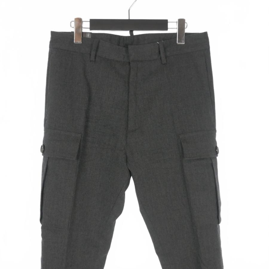 美品 DSQUARED2 カーゴスラックス 黒 42 トラウザー DSQUARED2（ディースクエアード） 未使用品 DSQUARED2 23AW フランネル