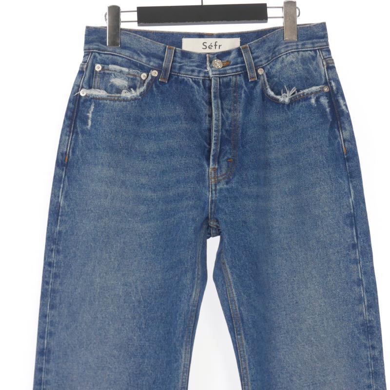 メンズファッション 未使用品 セファ Sefr 25AW Frayed Cut Jeans DARK