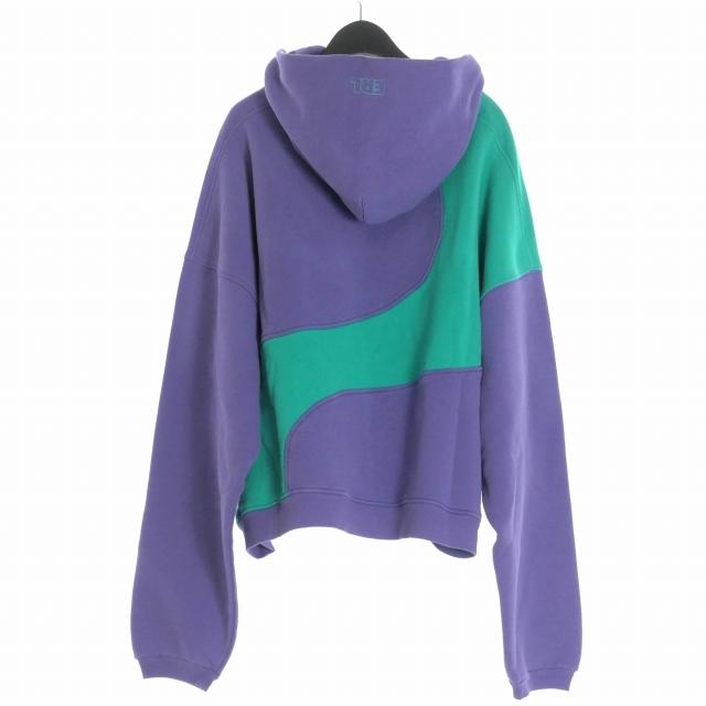 【中古】未使用品 イーアールエル ERL Wave Hoodie プルオーバーフーディー パーカー 長袖 L パープル/グリーン ERL11T024 メンズ 未使用品 イーアールエル ERL Wave Hoodie プルオーバーフーディー