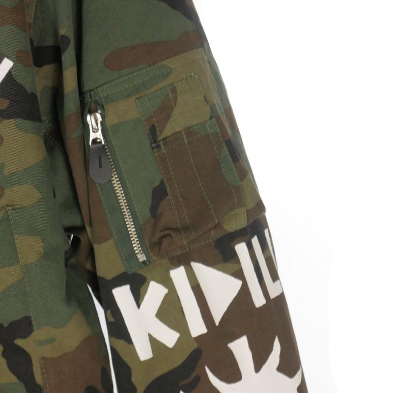 【中古】未使用品 キディル KIDILL 25AW FRESH ANARCHY MA-1 迷彩 プリント ジャケット 長袖 46 カーキ KL996 メンズ 未使用品 キディル KIDILL 25AW FRESH ANARCHY MA-1 迷彩 プリント