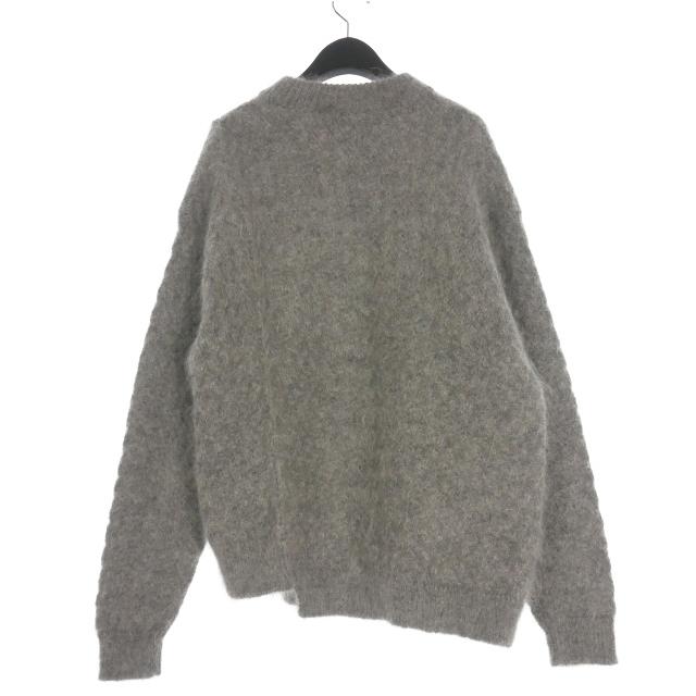 【中古】アンユーズド UNUSED モヘア クルーネックニット セーター 長袖 0 グレー US2270 メンズ アンユーズド UNUSED モヘア クルーネックニット セーター 長袖 0