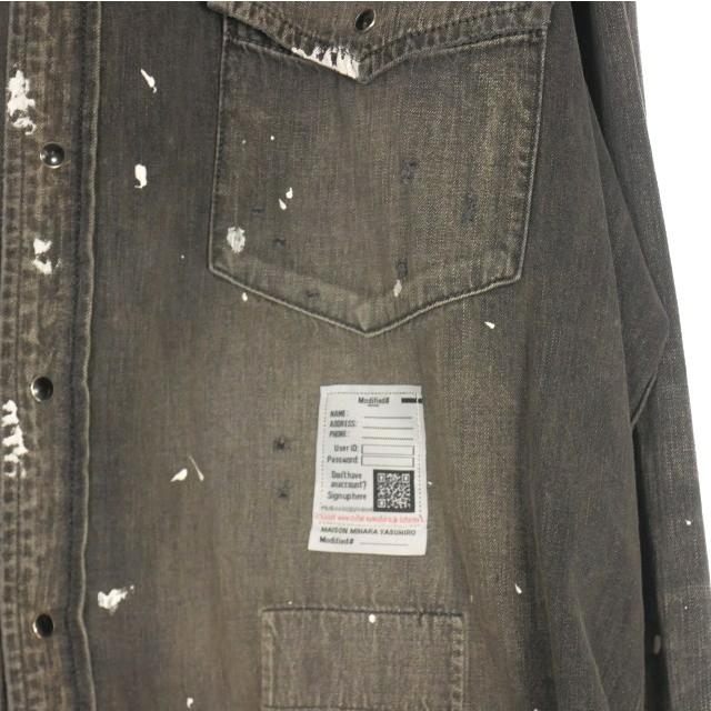 【中古】未使用品 ミハラヤスヒロ MIHARA YASUHIRO 25AW Distressed Denim Shirts オーバーサイズ デニムシャツ 長袖 46 ブラック 未使用品 ミハラヤスヒロ MIHARA YASUHIRO 25AW Distressed Denim