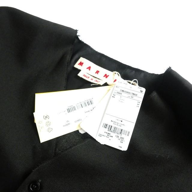 【中古】未使用品 マルニ MARNI 25AW  ウールトロピカルノーカラーシャツ 長袖 48 ブラック 黒 CUMU0369A1 国内正規 MARNI（マルニ） 未使用品 MARNI 25AW ウールトロピカルノーカラー