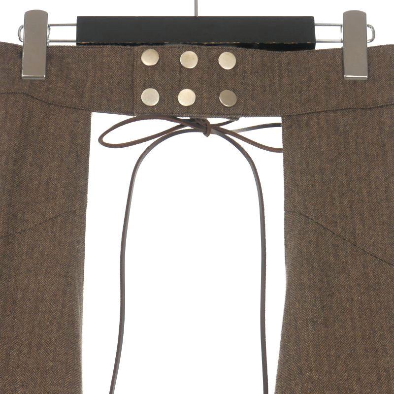 【中古】未使用品 エムエーエスユー MASU 25AW DIAMOND CHAPS チャップス レザーレース 46 モカ 茶 M25F9PL002 メンズ 未使用品 エムエーエスユー MASU 25AW DIAMOND CHAPS チャップス