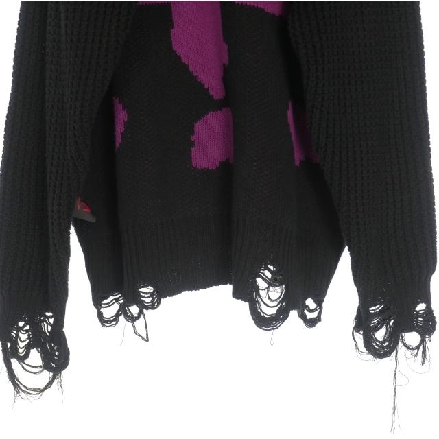 【中古】カタリスト CVTVLIST オーバーサイズ クラッシュニット セーター 長袖 F ブラック 黒 2201100301 メンズ カタリスト CVTVLIST オーバーサイズ クラッシュニット セーター 長袖