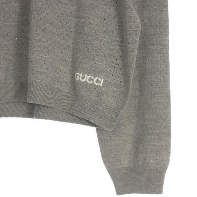 GUCCI（グッチ） GUCCI 23AW ウール ニット ポロシャツ 長袖 Lグレー