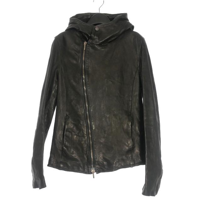 【中古】イサムカタヤマバックラッシュ THE LINE GUIDIカーフ フーデッド シングルライダースジャケット レザー イサムカタヤマバックラッシュ ISAMU KATAYAMA BACKLASH THE LINE