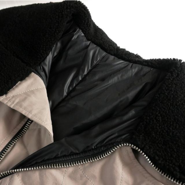 アンレーベルプロジェクト Unravel Project 襟ボア 中綿 ロングコート