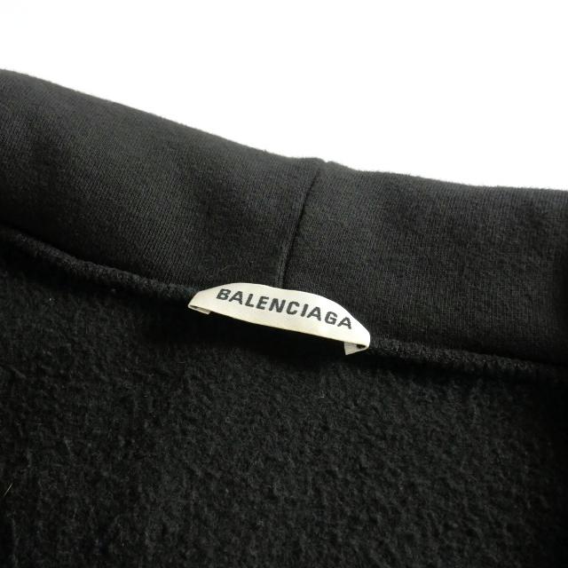 バレンシアガ 17AW ロゴプリント ジップフーディ パーカー S ブラック 黒 BALENCIAGA - バレンシアガ 17AW ロゴプリント ジップフーディ