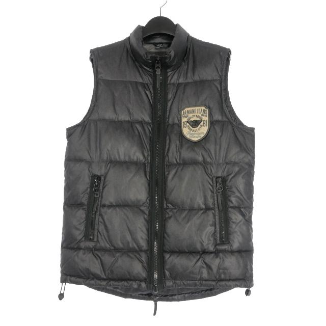 アルマーニ ジーンズ ARMANI JEANS ワッペン付き 中綿ベスト ジレ 46 