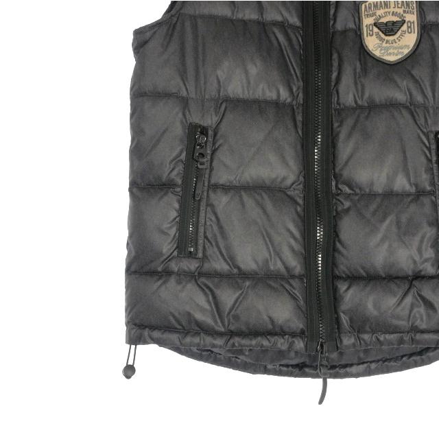 アルマーニ ジーンズ ARMANI JEANS ワッペン付き 中綿ベスト ジレ 46