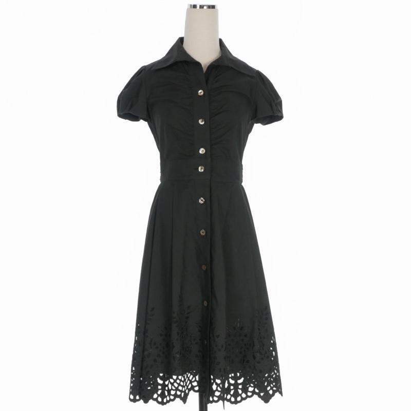 エムズグレイシー M'S GRACY 裾レース シャツワンピース ドレス 半袖