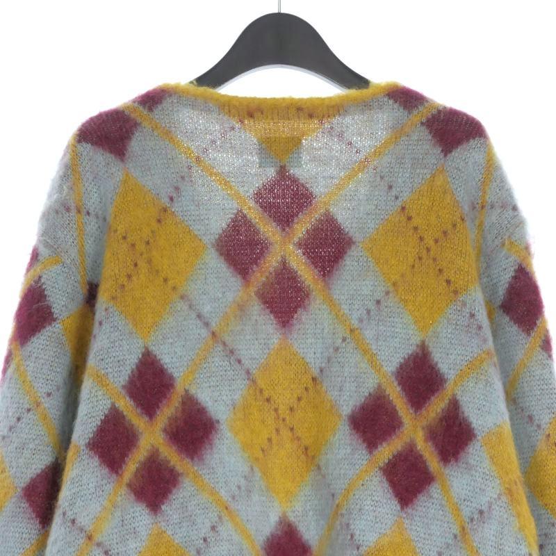 ニードルス　needles モヘア　モヘヤカーディガン　ダイヤモンド柄アーガイル NEEDLES ニードルズ モヘアカーディガン ダイヤ柄 アーガイル