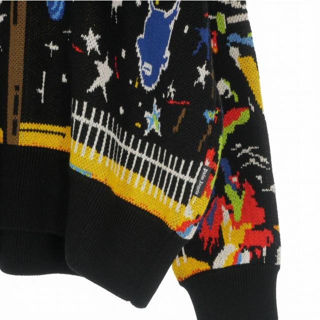 未使用品 パームエンジェルス PALM ANGELS 23AW Starry Night Jacquard Sweater セーター ニット 長袖 XL ブラック/マルチカラー_3
