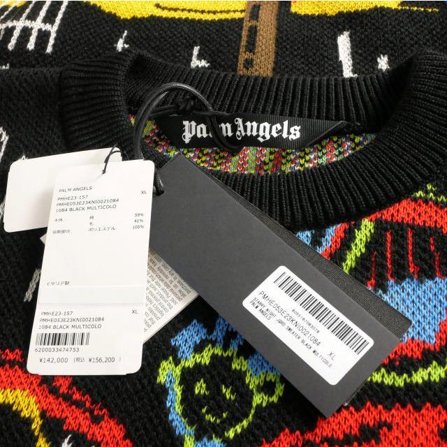 未使用品 パームエンジェルス PALM ANGELS 23AW Starry Night Jacquard Sweater セーター ニット 長袖 XL ブラック/マルチカラー_5