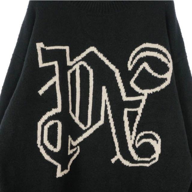 未使用品 パームエンジェルス PALM ANGELS 24AW Black Monogram Sweater モノグラムセーター ニット 長袖 M ブラック 黒 PMHE054F24KNI0011_2