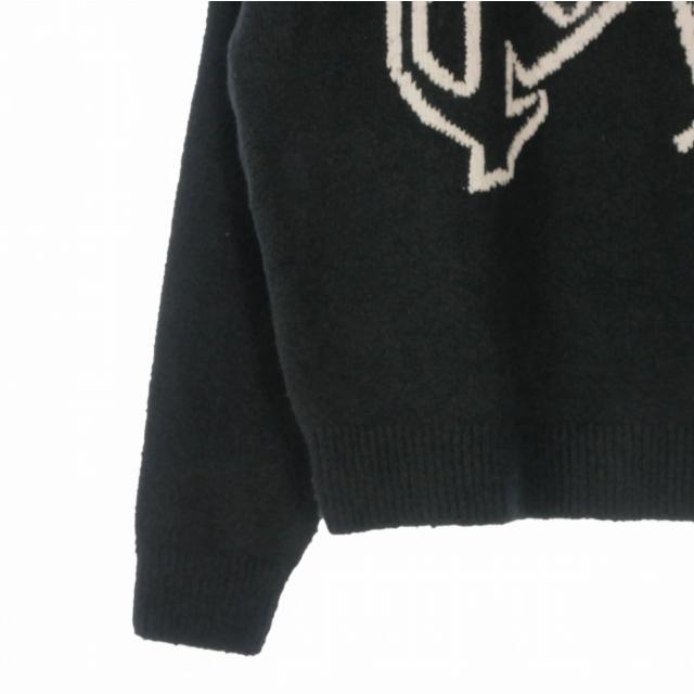 未使用品 パームエンジェルス PALM ANGELS 24AW Black Monogram Sweater モノグラムセーター ニット 長袖 M ブラック 黒 PMHE054F24KNI0011_3
