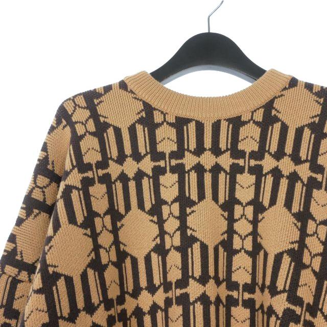 未使用品 パームエンジェルス PALM ANGELS 23AW ALLOVER MONOGRAM JQRD SWEA モノグラムセーター ニット 長袖 S ベージュ PMHE053E23KNI001_2