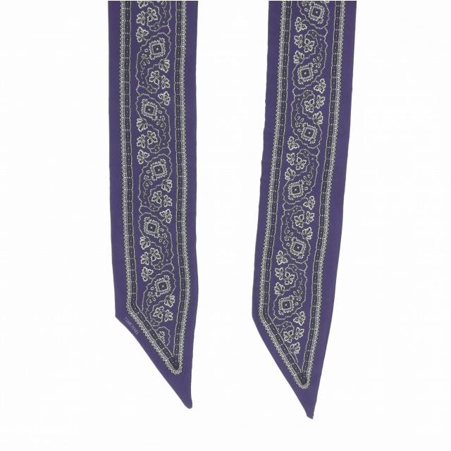 ミシェル 71 MICHAEL BOW SCARF サテン 総柄 ボウスカーフ 小物