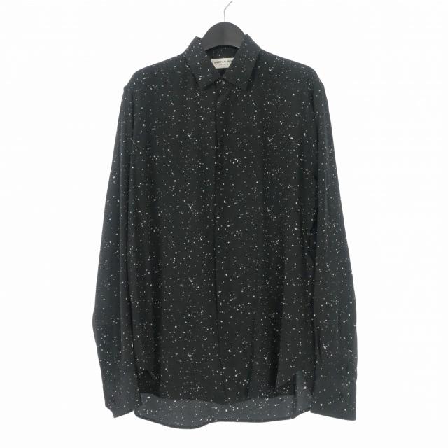 サンローラン パリ SAINT LAURENT PARIS ロングスリーブ シルクシャツ
