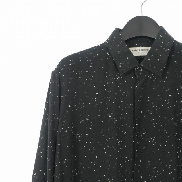 サンローラン パリ SAINT LAURENT PARIS ロングスリーブ シルクシャツ