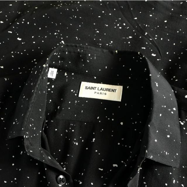 サンローラン パリ SAINT LAURENT PARIS ロングスリーブ シルクシャツ